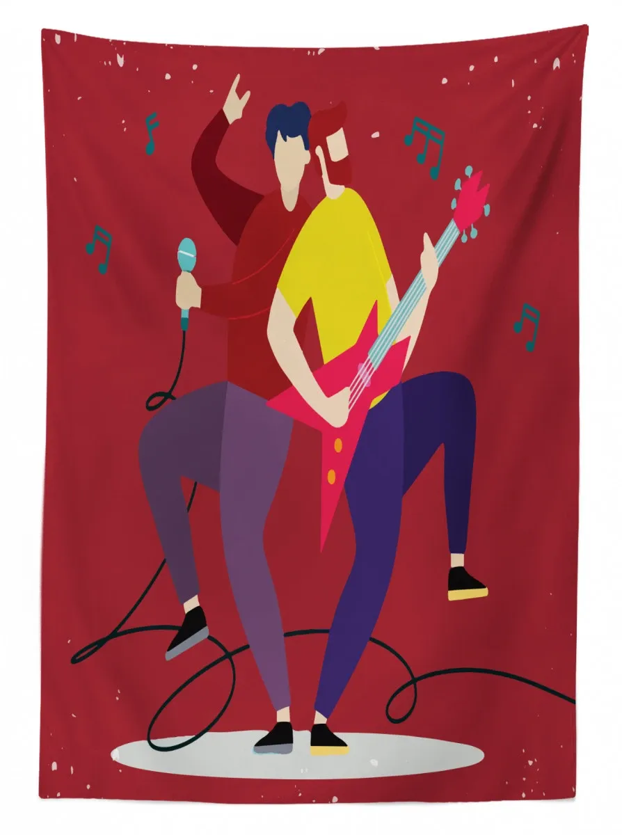 guitarist and vocal 3d printed tablecloth table decor 7881