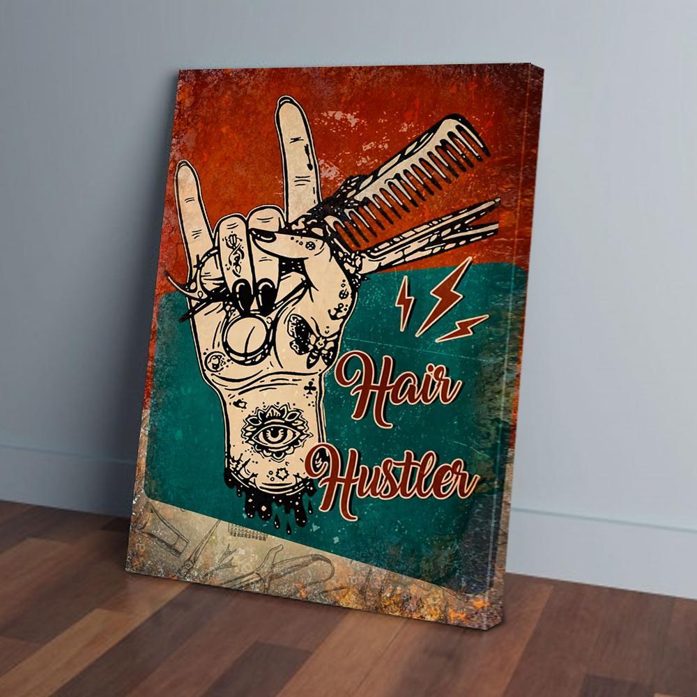 hair hustle vintage canvas prints wall art decor 8807