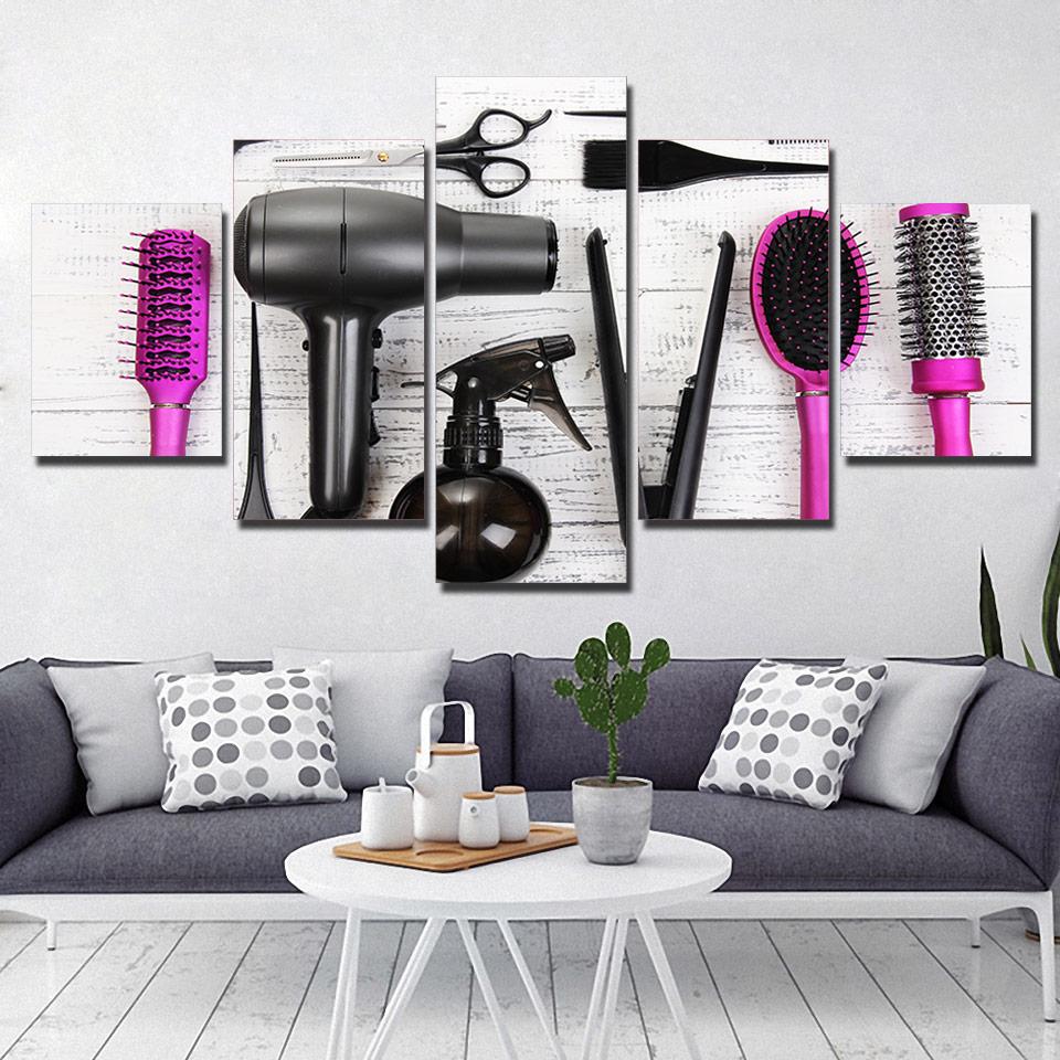 hairdressing 08 abstract 5 panel canvas art wall decor 4014