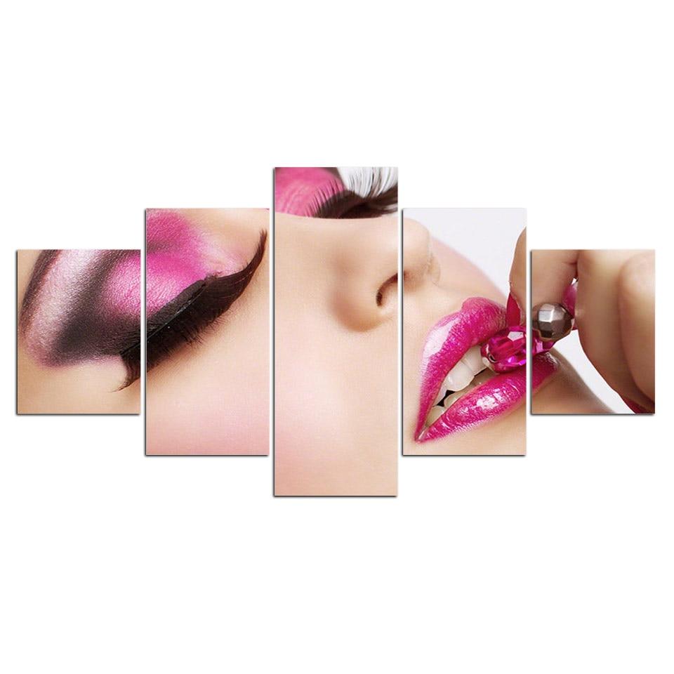 hairdressing salon 04 abstract 5 panel canvas art wall decor 3798