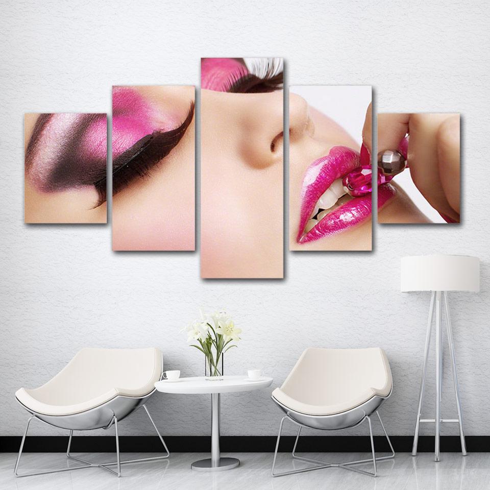 hairdressing salon 04 abstract 5 panel canvas art wall decor 7583