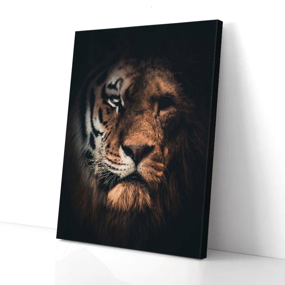 Half Lion Half Tiger Canvas Prints - Wall Art Decor