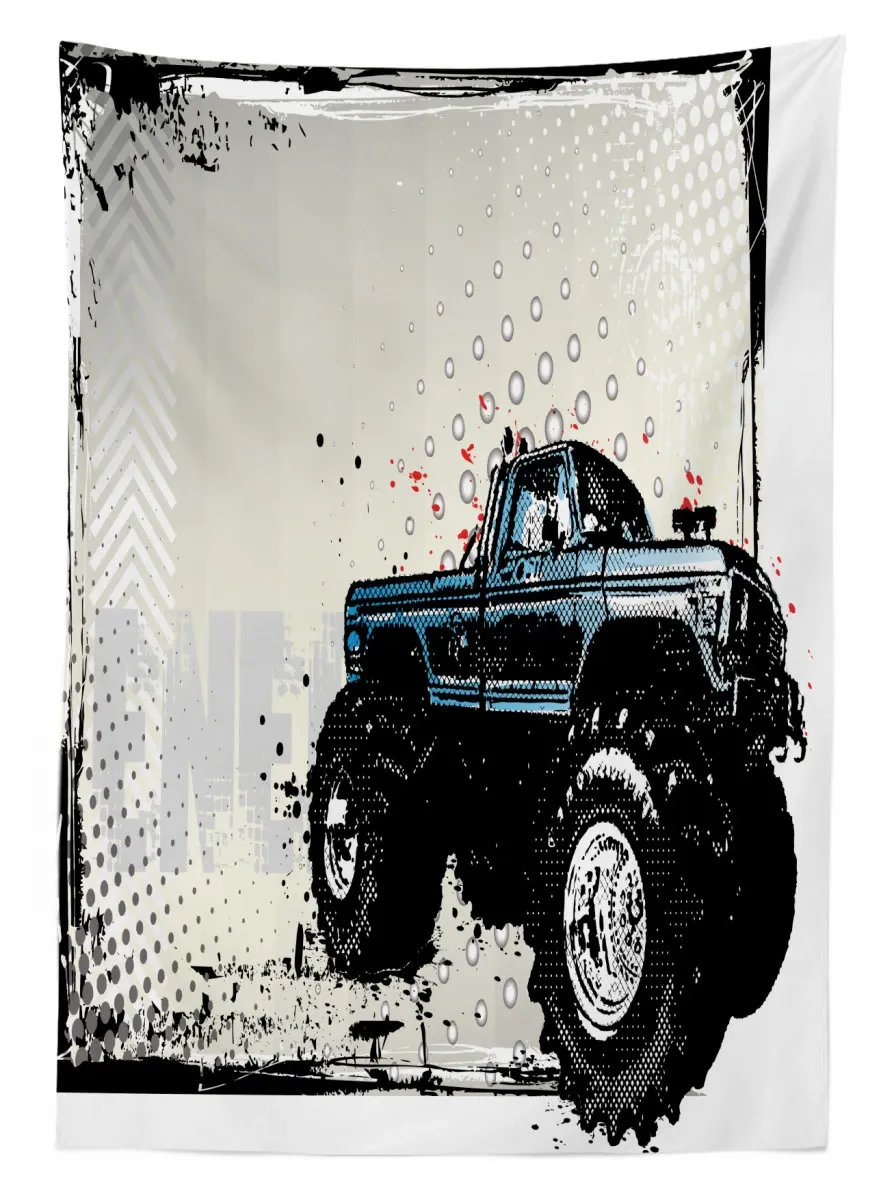 halftone monster pickup 3d printed tablecloth table decor 4577