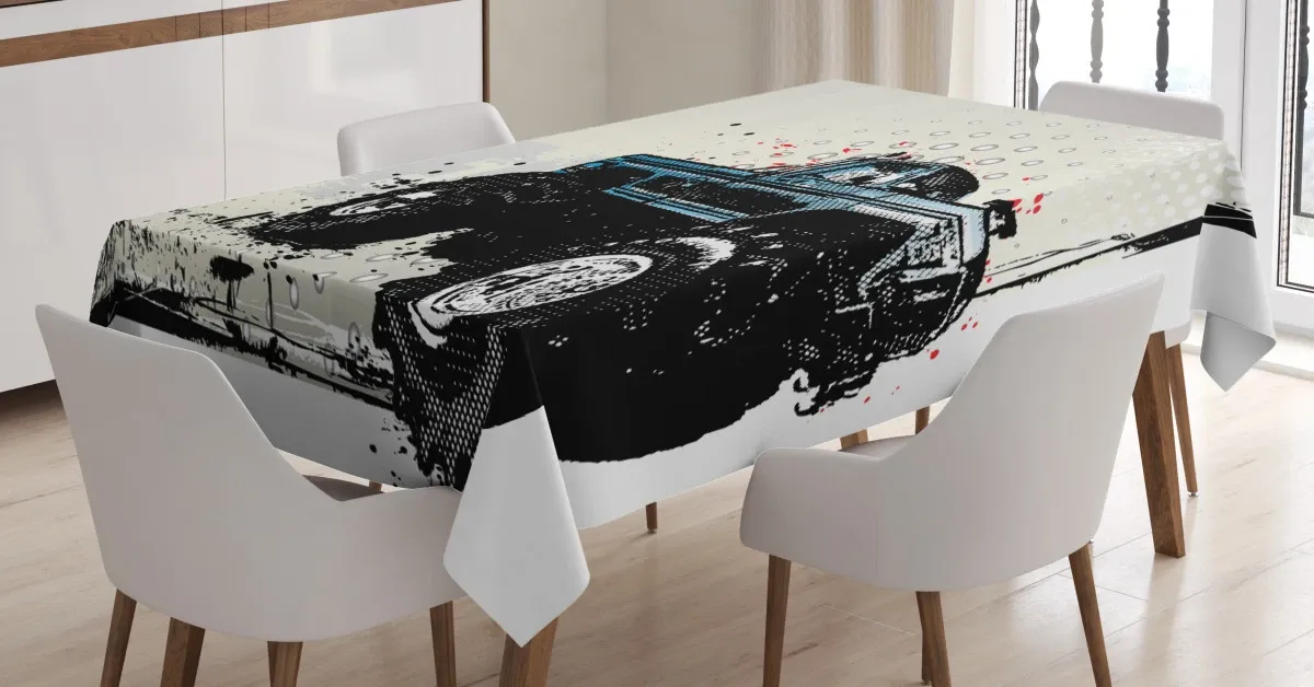 halftone monster pickup 3d printed tablecloth table decor 5629