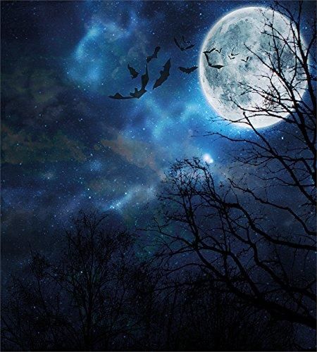 halloween bats flying in majestic night sky moon duvet cover bedding set bedroom decor 3670