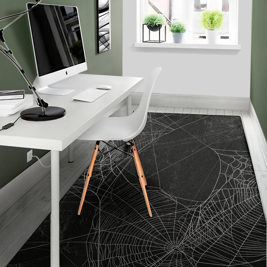 halloween spider web print area rug floor decor 4044
