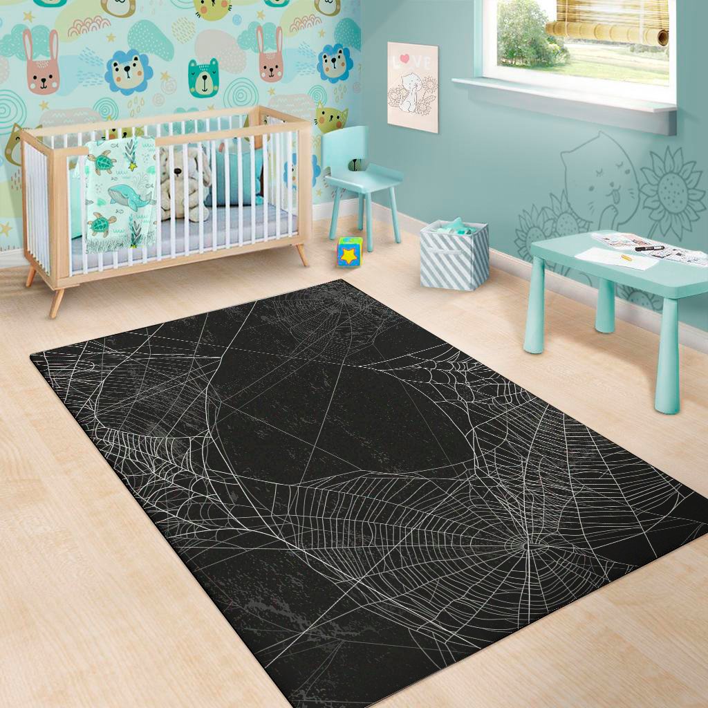 halloween spider web print area rug floor decor 4388
