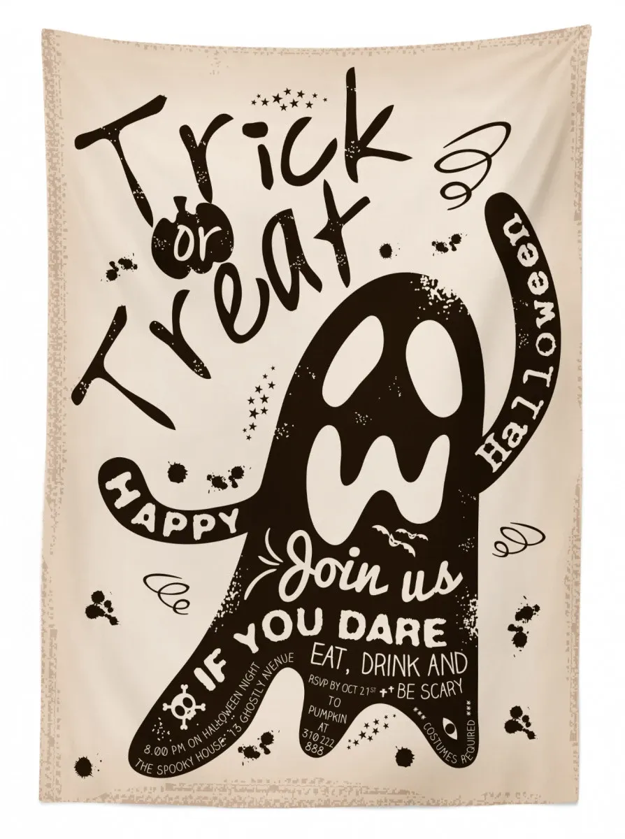 halloween trick treat grunge 3d printed tablecloth table decor 2815
