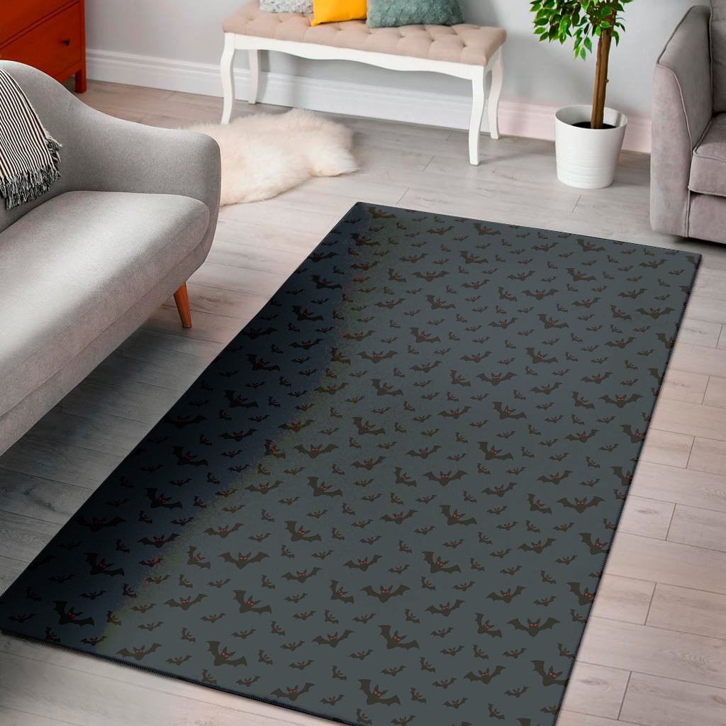 halloween vampire bat pattern print area rug floor decor 7661