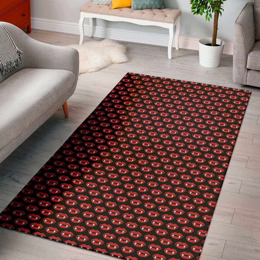 Halloween Vampire Lips Pattern Print Area Rug Floor Decor halloween vampire lips pattern print area rug floor decor 1872