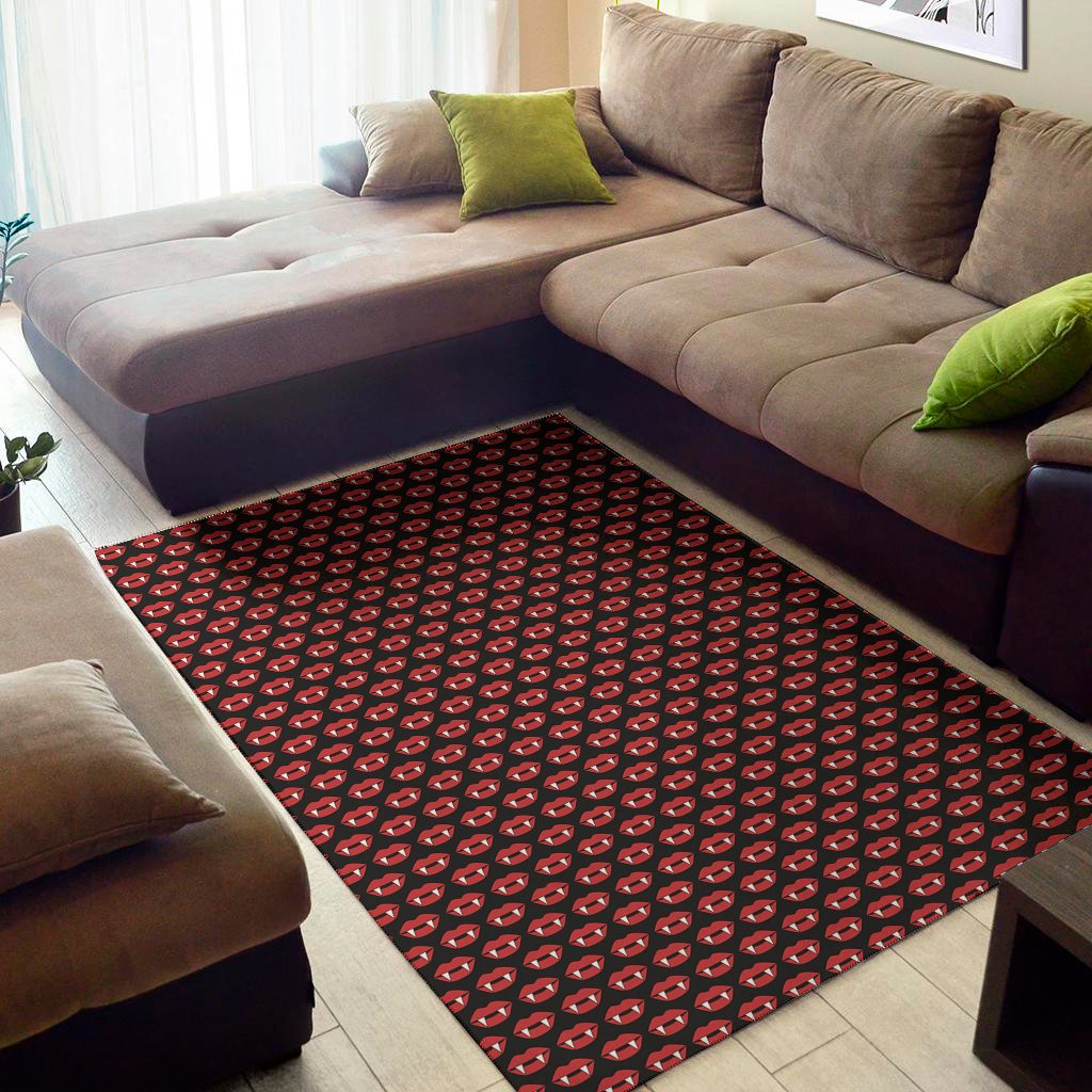 Halloween Vampire Lips Pattern Print Area Rug Floor Decor halloween vampire lips pattern print area rug floor decor 2398