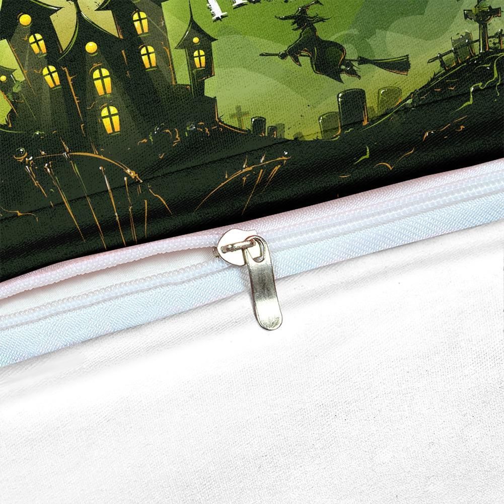 Halloween Witch Flying On Broom Duvet Cover Bedding Set halloween witch flying on broom duvet cover bedding set 2148