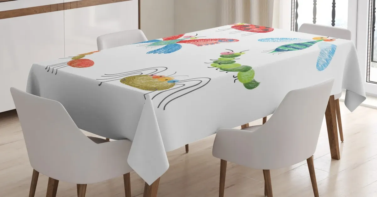 hand drawn bug pattern 3d printed tablecloth table decor 4956