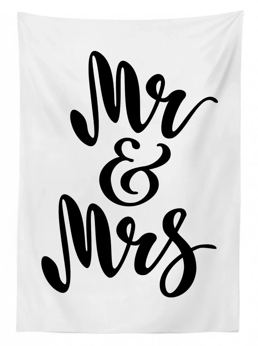 hand lettering pattern 3d printed tablecloth table decor 6472