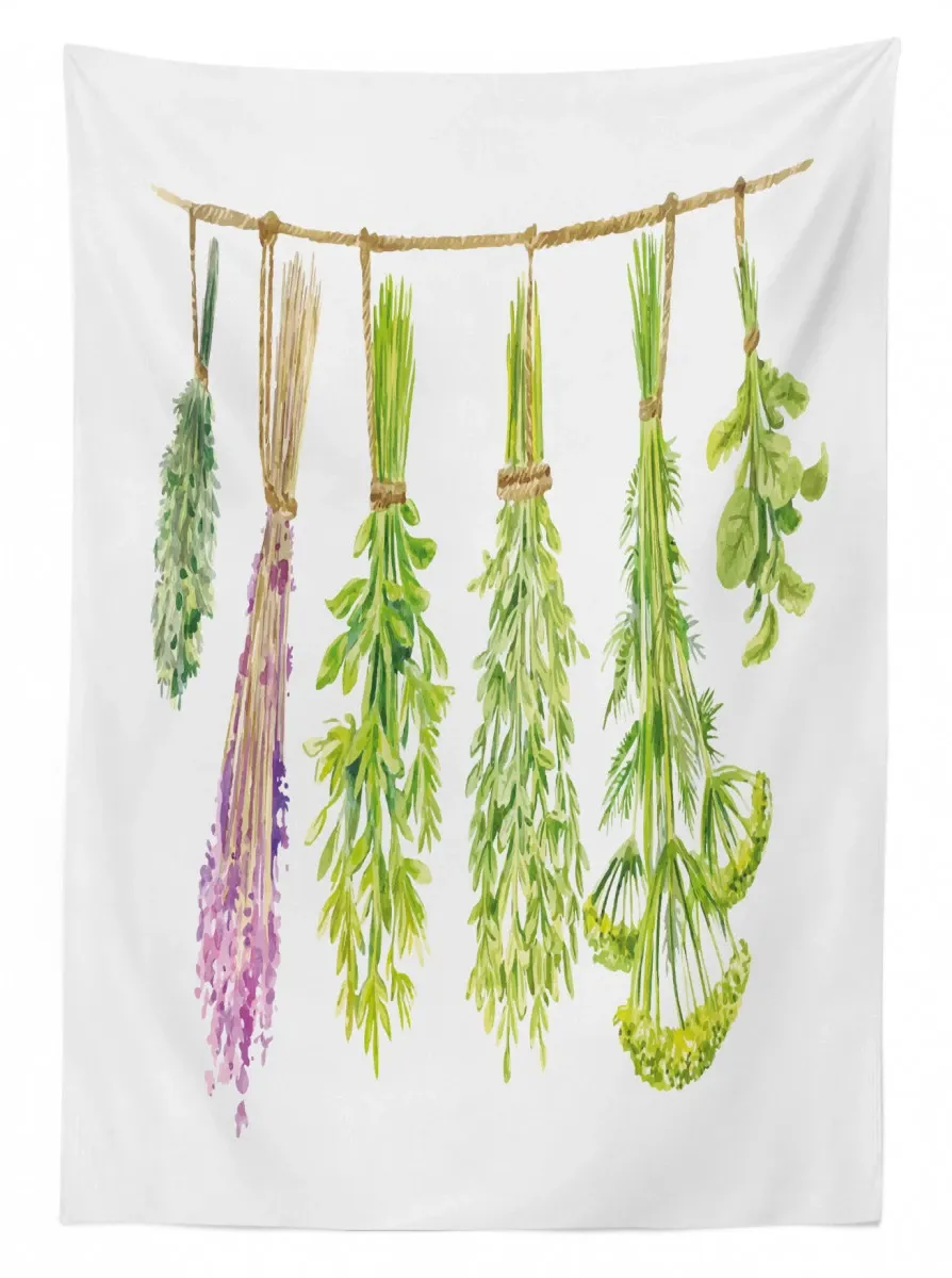 hanged beneficial plants dry 3d printed tablecloth table decor 6311