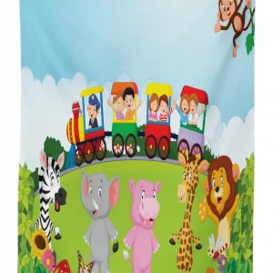 happy children safari 3d printed tablecloth table decor 4845