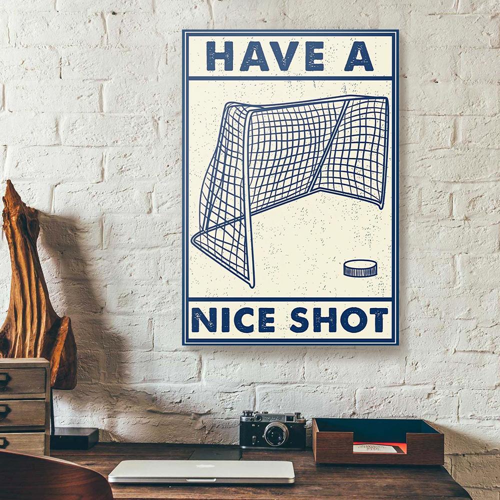 have a nice shot hockey canvas prints wall art decor 1648