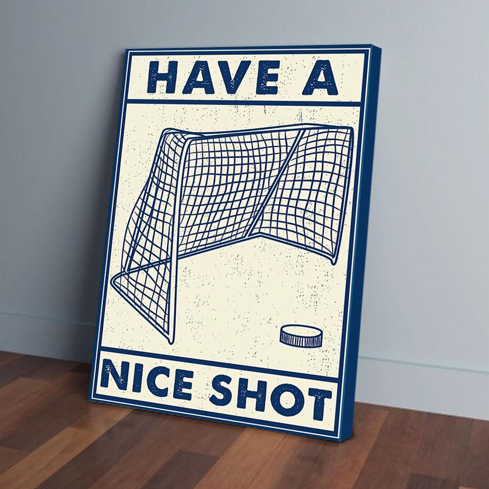 have a nice shot hockey canvas prints wall art decor 8675