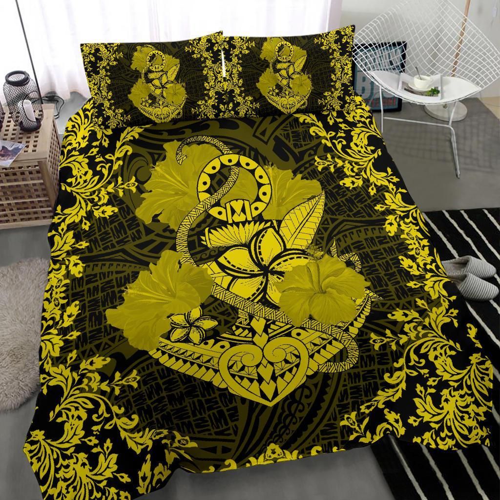 hawaii anchor hibiscus flower vintage duvet cover bedding set 1129