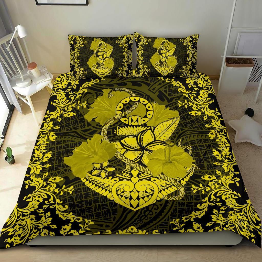 hawaii anchor hibiscus flower vintage duvet cover bedding set 2439