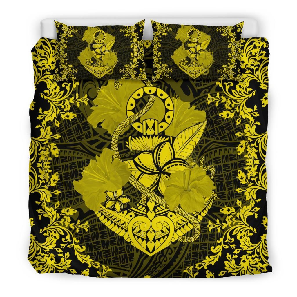 hawaii anchor hibiscus flower vintage duvet cover bedding set 3880