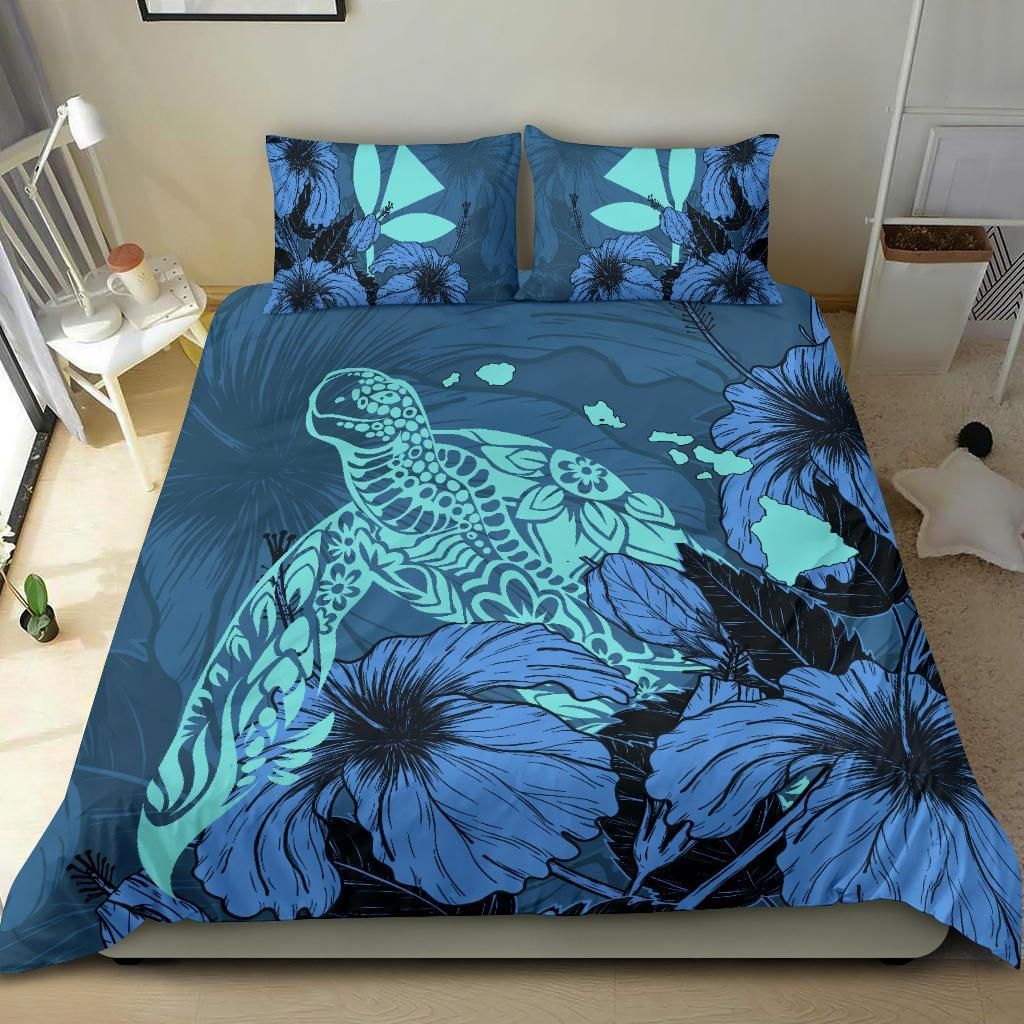 Hawaii Hibiscus Turtle Blue Duvet Cover Bedding Set hawaii hibiscus turtle blue duvet cover bedding set 7413