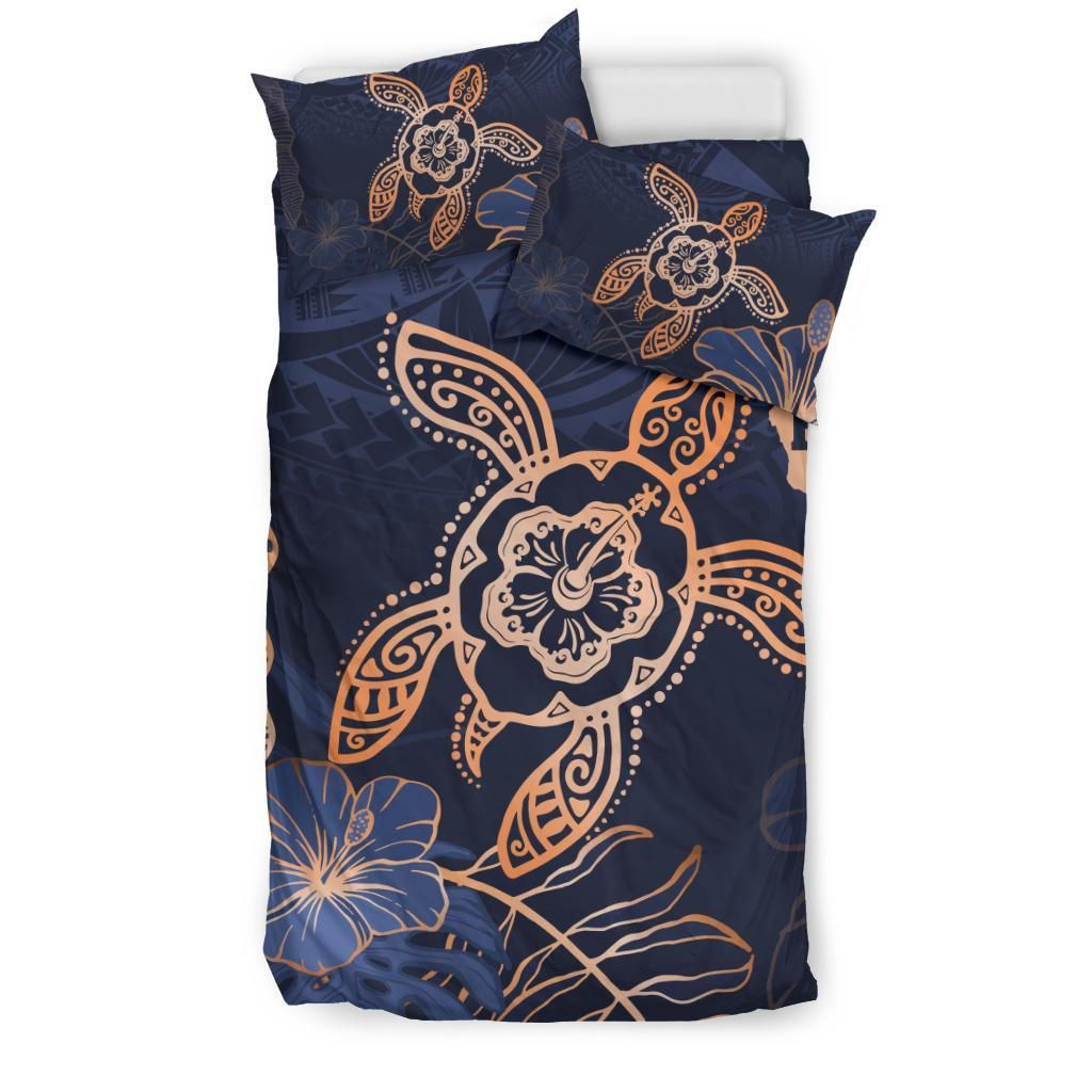 Hawaii Kakau Polynesian Turtle Map Indigo Duvet Cover Bedding Set hawaii kakau polynesian turtle map indigo duvet cover bedding set 1015