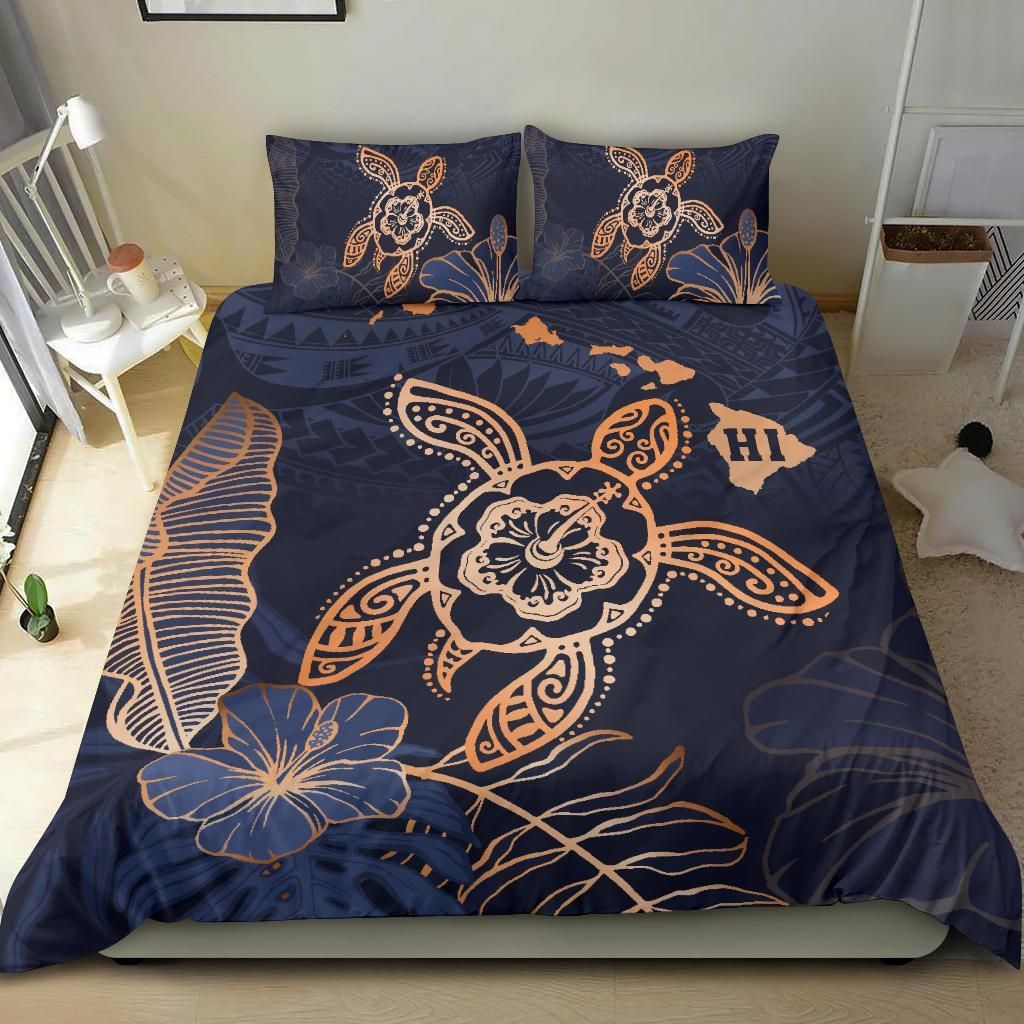 Hawaii Kakau Polynesian Turtle Map Indigo Duvet Cover Bedding Set hawaii kakau polynesian turtle map indigo duvet cover bedding set 3026