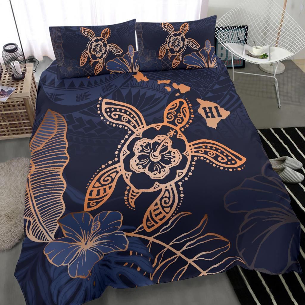 Hawaii Kakau Polynesian Turtle Map Indigo Duvet Cover Bedding Set hawaii kakau polynesian turtle map indigo duvet cover bedding set 4448