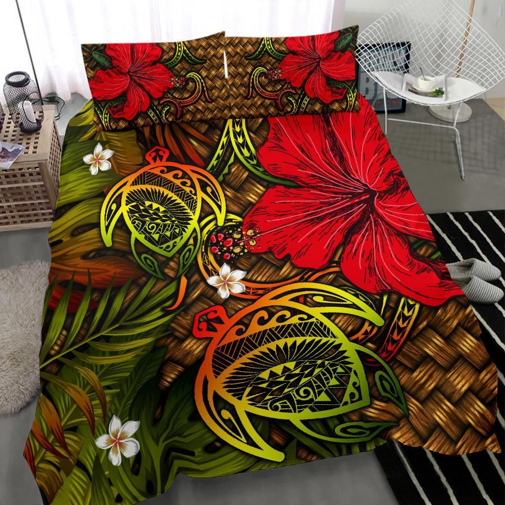 hawaii lauhala hibiscus polynesian tropical reggae wake style duvet cover bedding set 2923