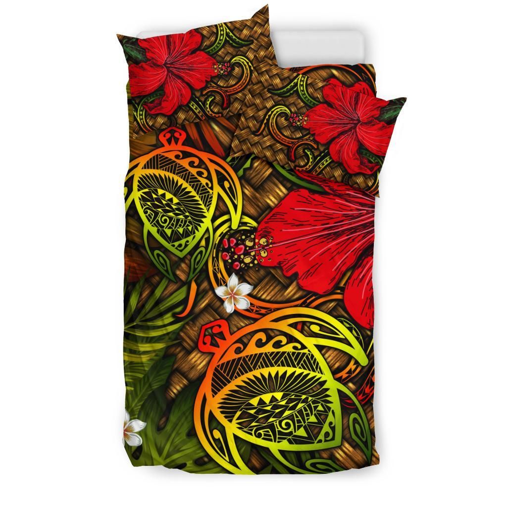 hawaii lauhala hibiscus polynesian tropical reggae wake style duvet cover bedding set 4298