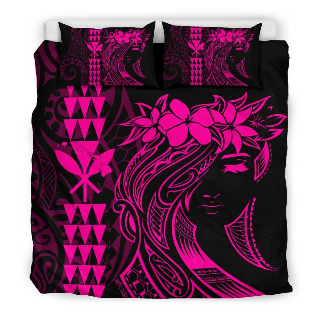 Hawaii Map Kanaka Polynesian Hula Girl Pink Duvet Cover Bedding Set hawaii map kanaka polynesian hula girl pink duvet cover bedding set 2001
