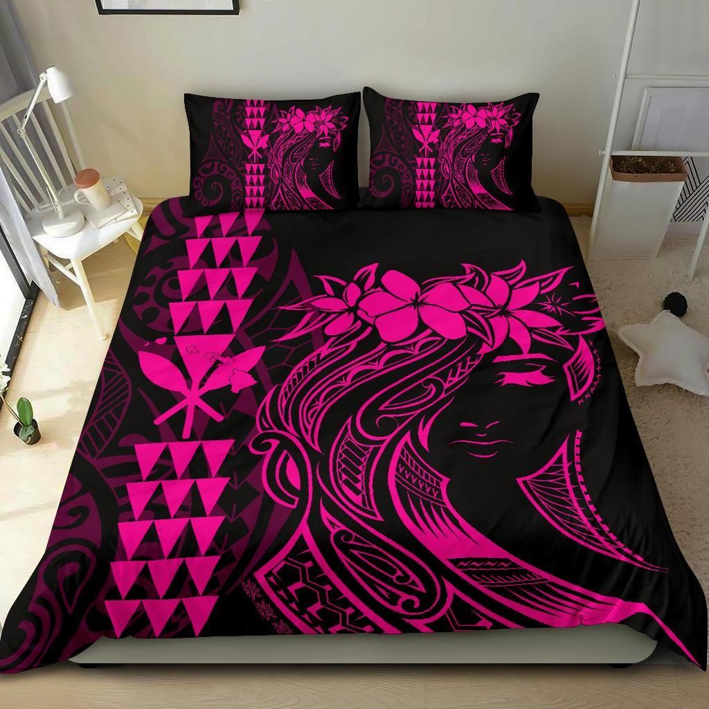 Hawaii Map Kanaka Polynesian Hula Girl Pink Duvet Cover Bedding Set hawaii map kanaka polynesian hula girl pink duvet cover bedding set 3897