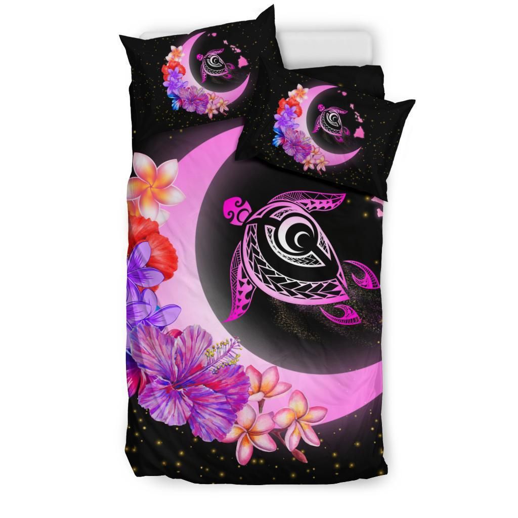hawaii map moon star turtle plumeria hibiscus duvet cover bedding set 5173