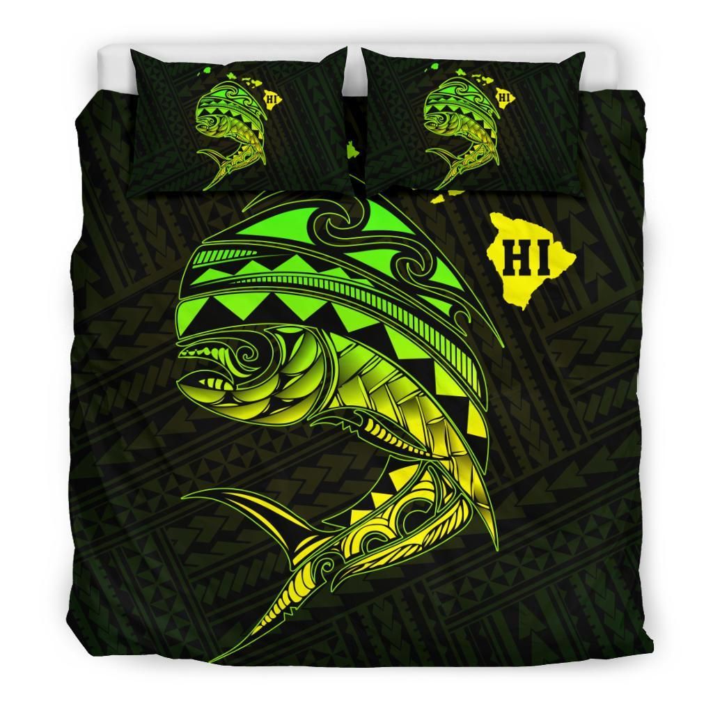hawaii polynesian mahi mahi common dolphinfish duvet cover bedding set 2486