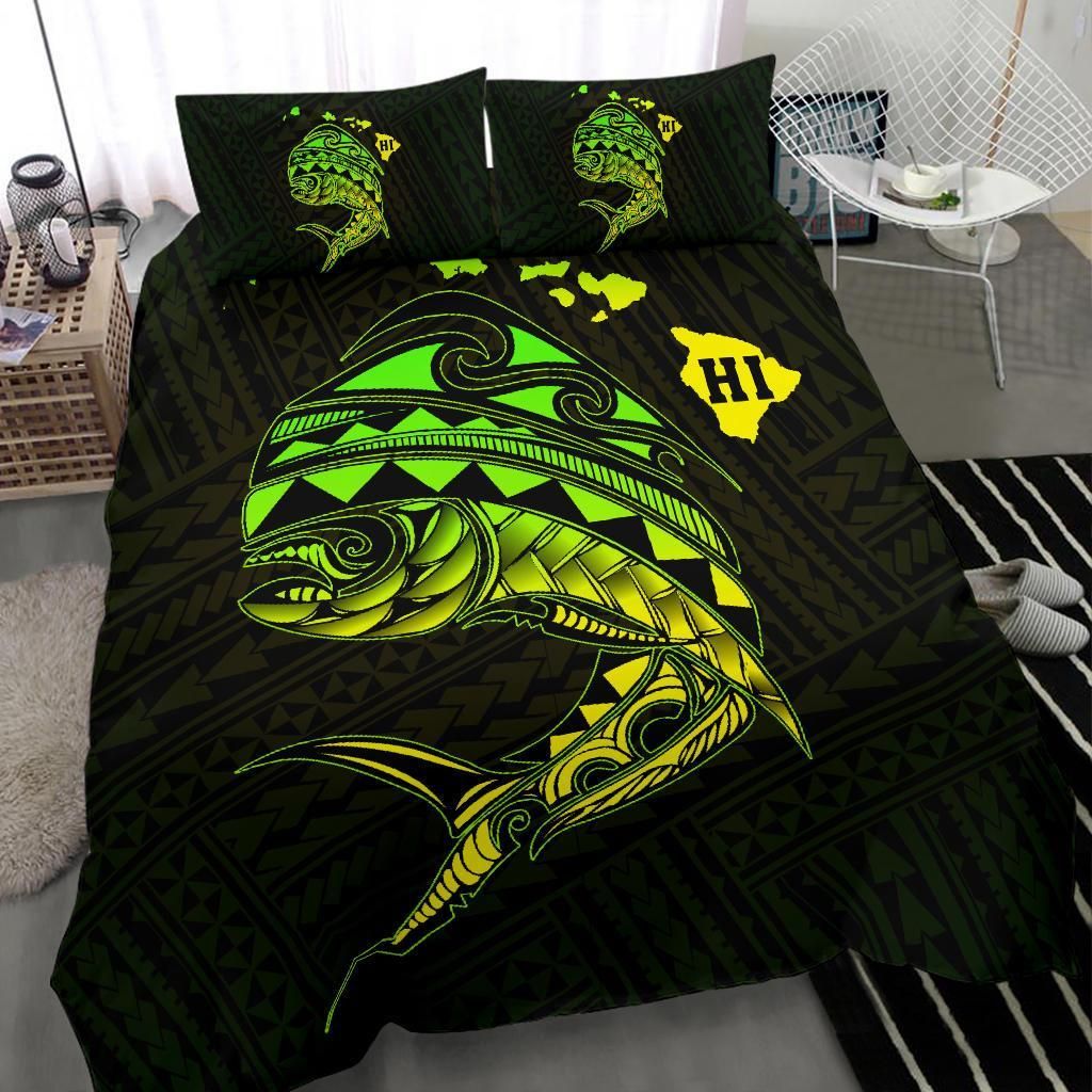 hawaii polynesian mahi mahi common dolphinfish duvet cover bedding set 2627