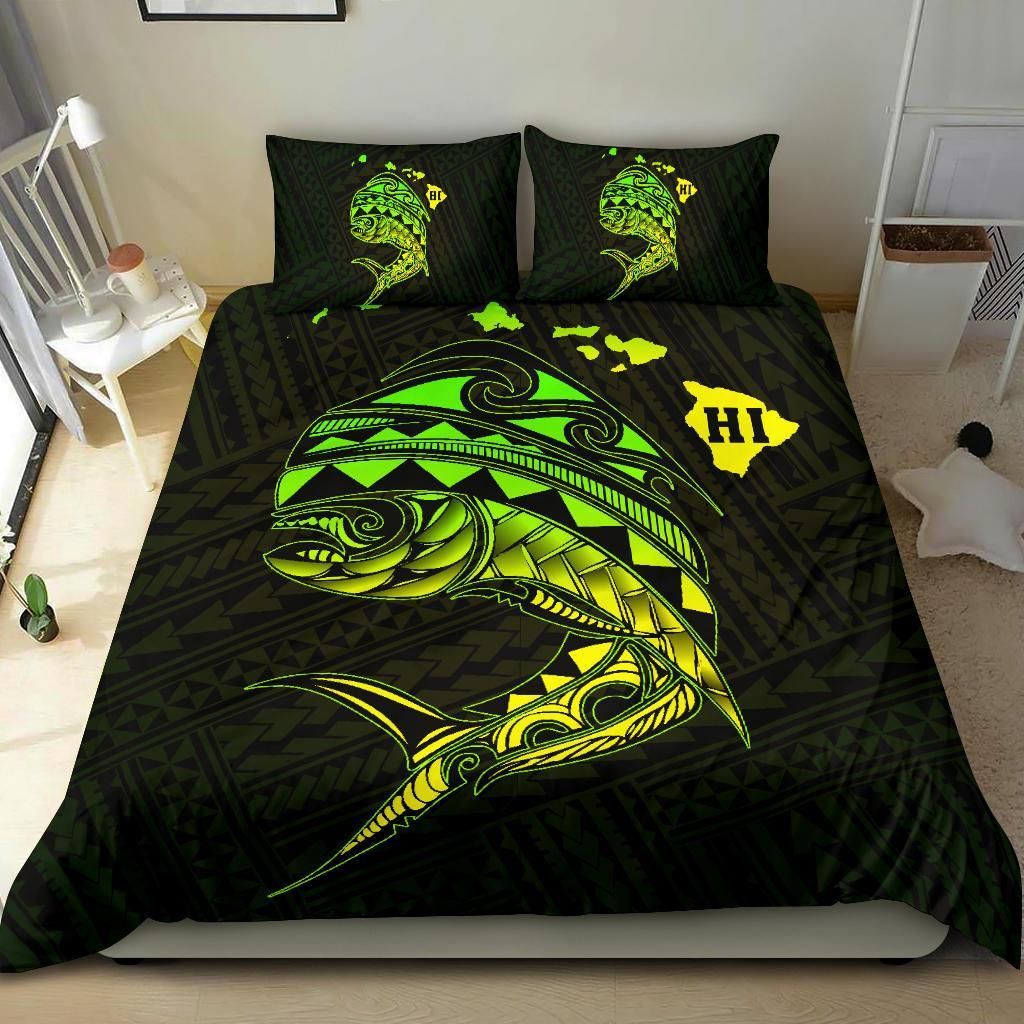 hawaii polynesian mahi mahi common dolphinfish duvet cover bedding set 2970