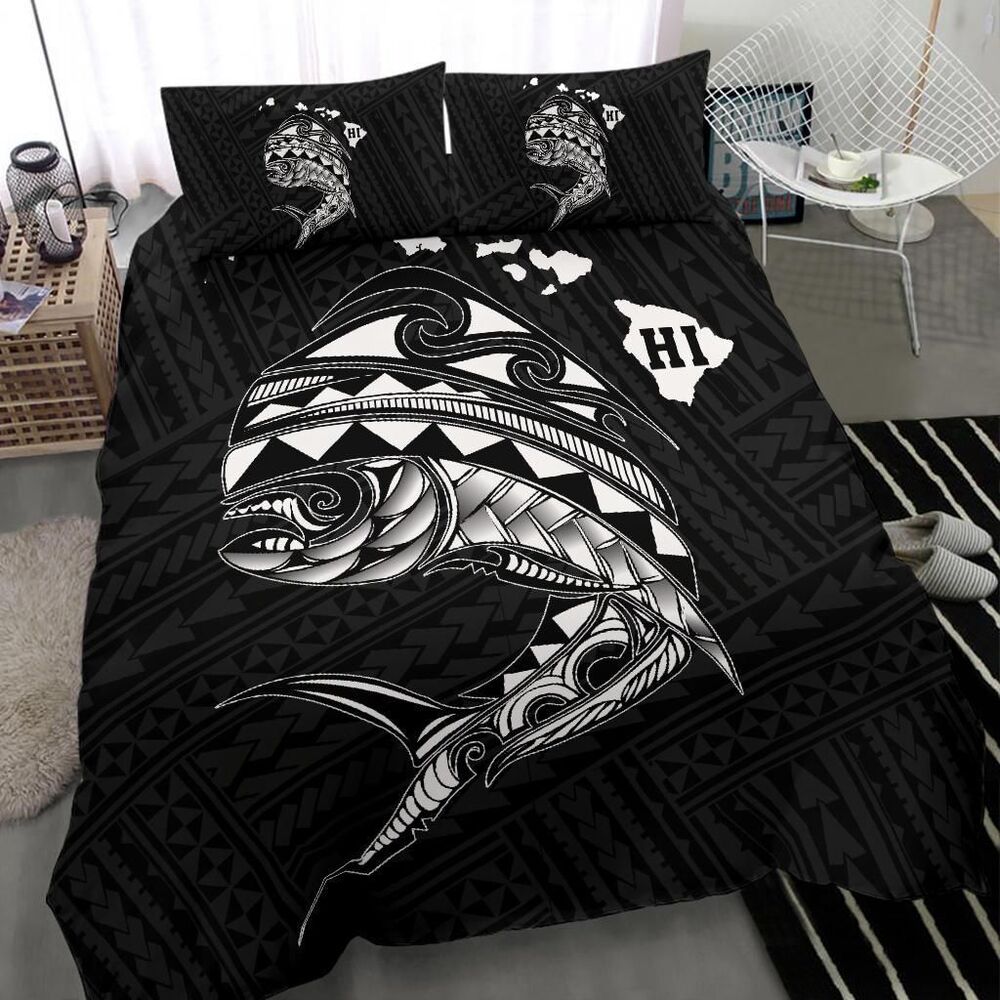 hawaii polynesian mahi mahi common dolphinfish duvet cover bedding set 3837