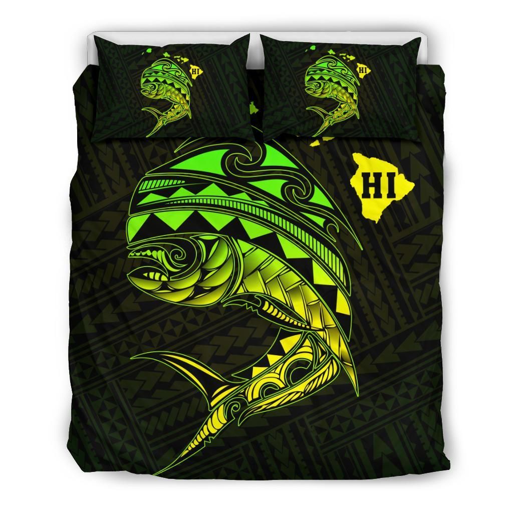 hawaii polynesian mahi mahi common dolphinfish duvet cover bedding set 4010