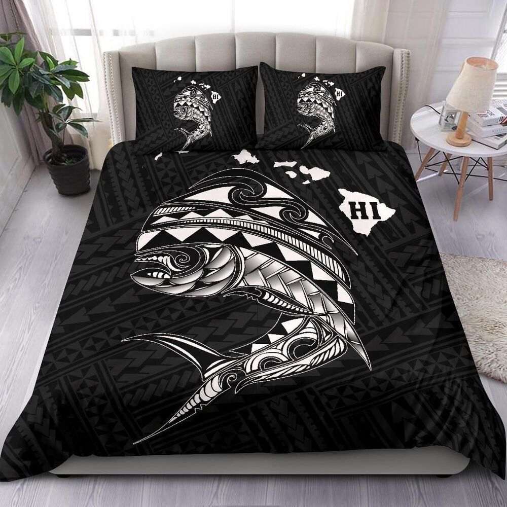 hawaii polynesian mahi mahi common dolphinfish duvet cover bedding set 8494