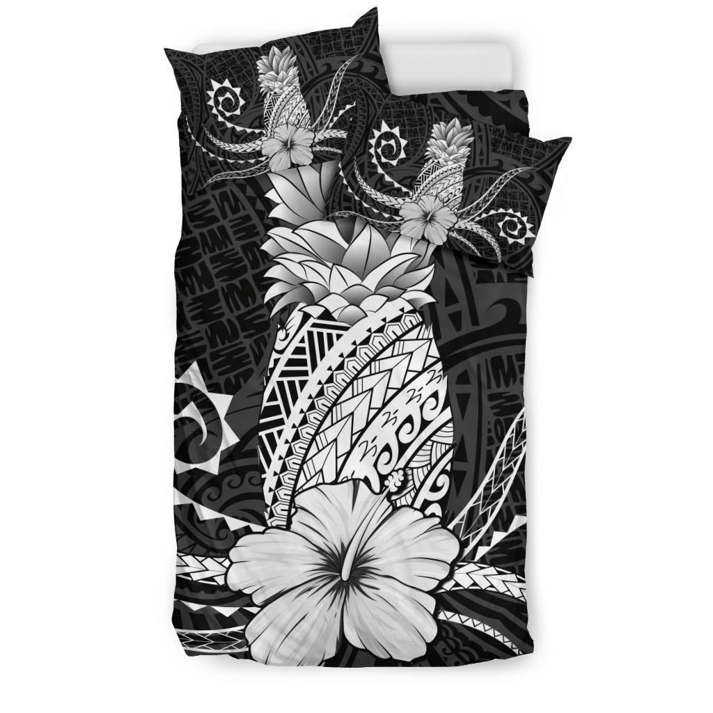 hawaii polynesian pineapple hibiscus zela style white duvet cover bedding set 5005