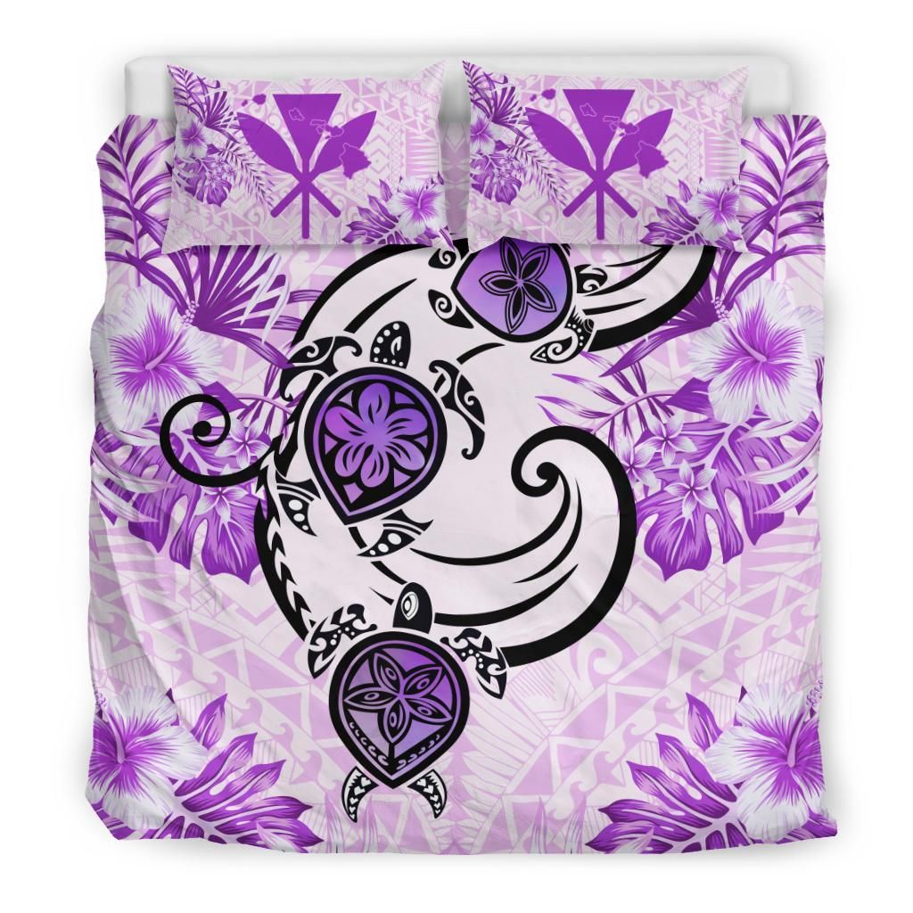 hawaii polynesian plumeria hibiscus turtle pink duvet cover bedding set 1737