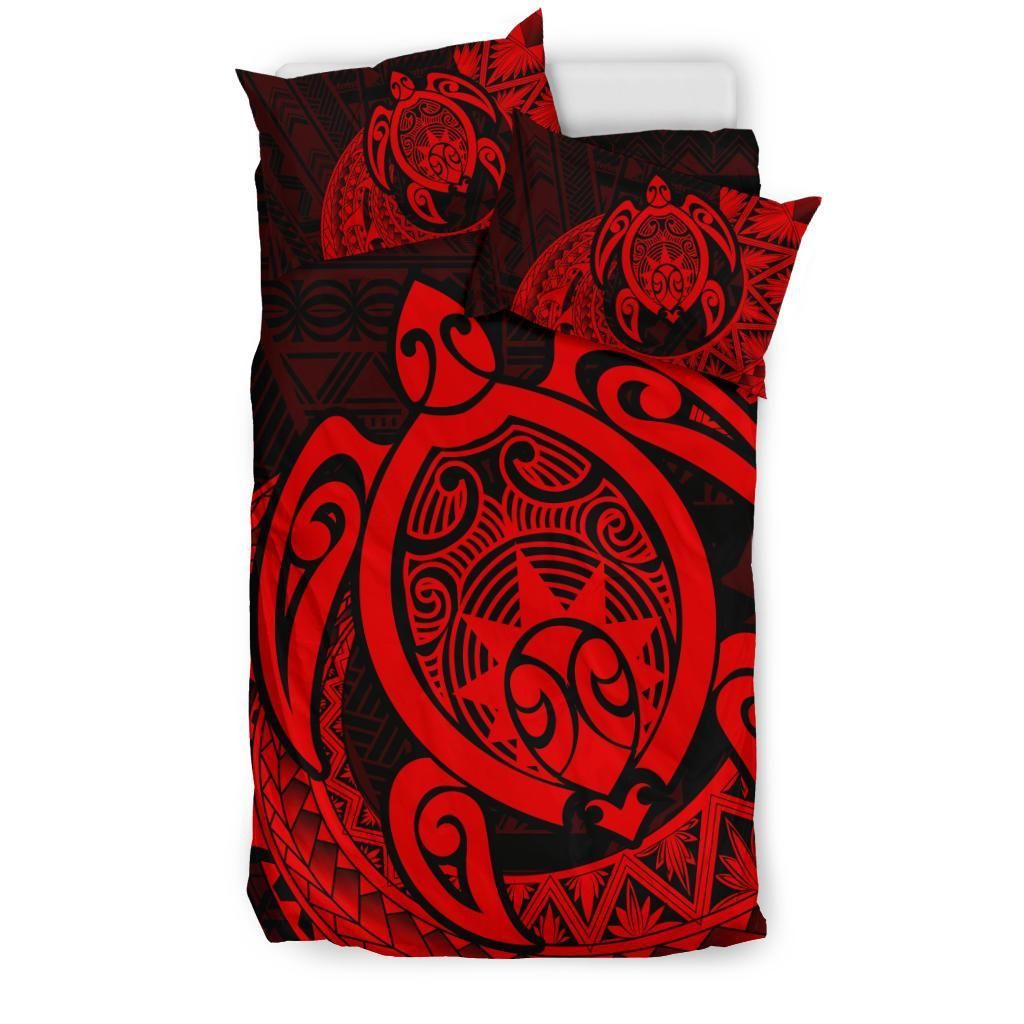 hawaii polynesian turtle daria style red duvet cover bedding set 7838