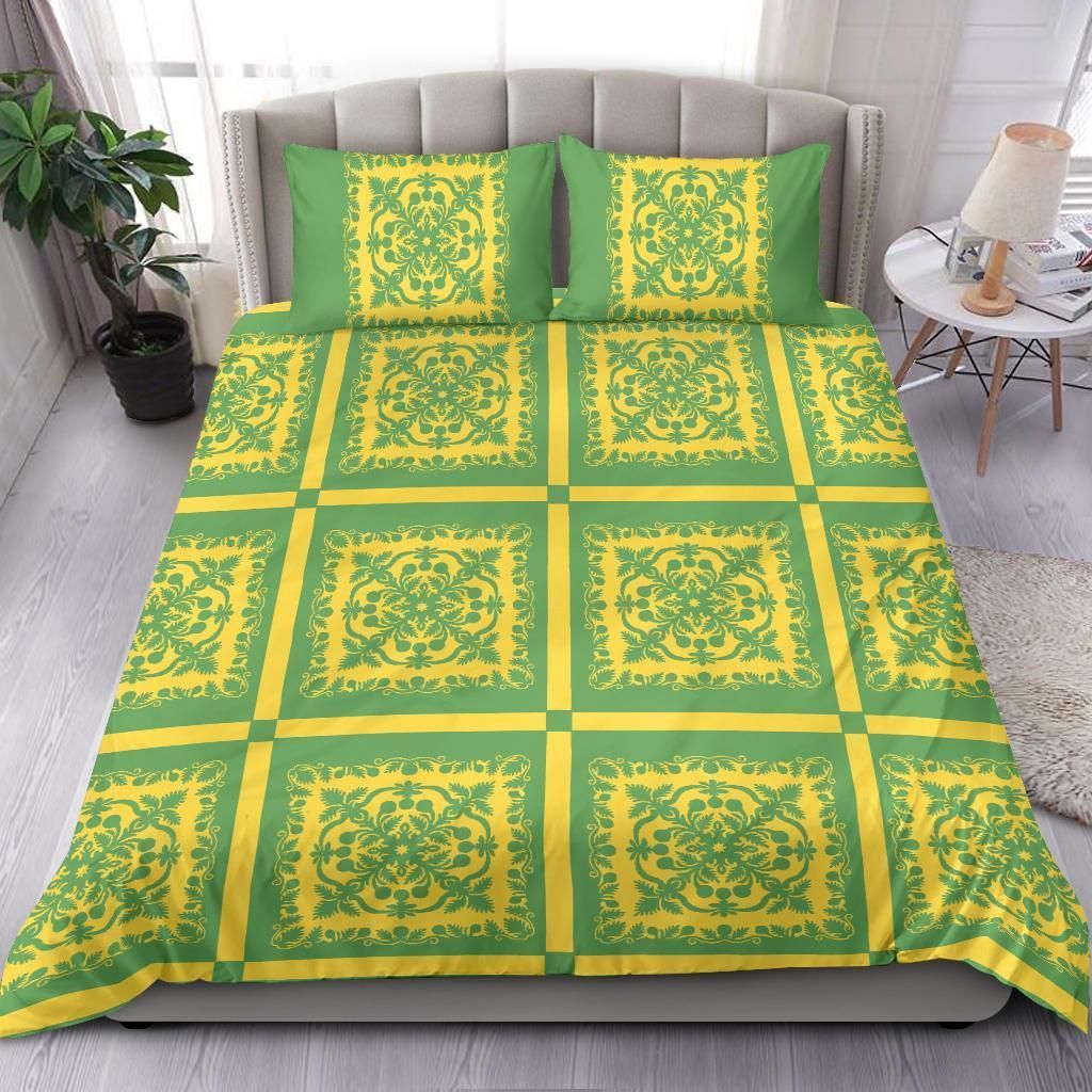 Hawaii Royal Yellow And Green Duvet Cover Bedding Set hawaii royal yellow and green duvet cover bedding set 3495