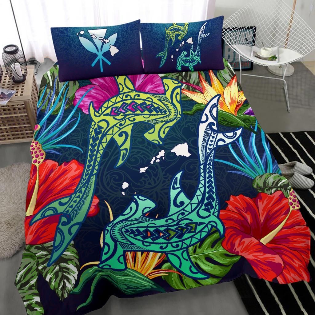 hawaii shark tropical color duvet cover bedding set 2048