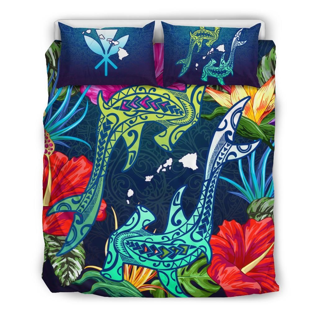 hawaii shark tropical color duvet cover bedding set 8772