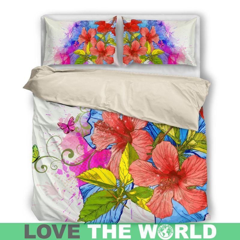 Hawaii Tropical Flower Hibiscus Bedding Set Bedroom Decor hawaii tropical flower hibiscus bedding set bedroom decor 7399