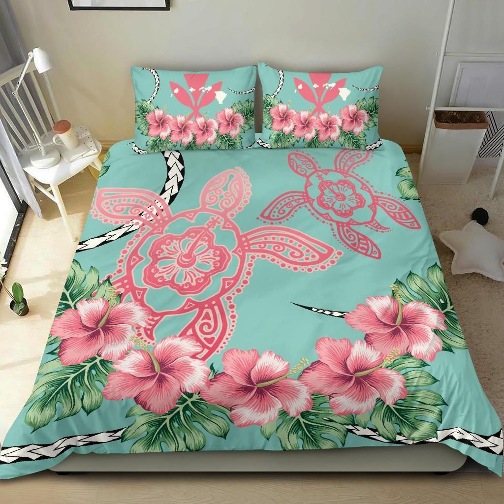 Hawaii Tropical Hibiscus Turtle Mint Style Duvet Cover Bedding Set hawaii tropical hibiscus turtle mint style duvet cover bedding set 3177