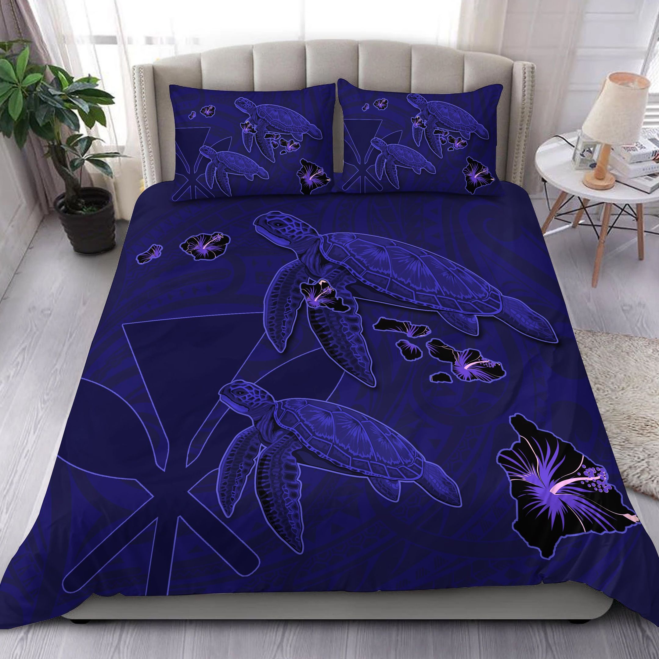 Hawaii Turtle Hibiscus Kanaka Map Polynesian Aura Style Duvet Cover Bedding Set hawaii turtle hibiscus kanaka map polynesian aura style duvet cover bedding set 7999