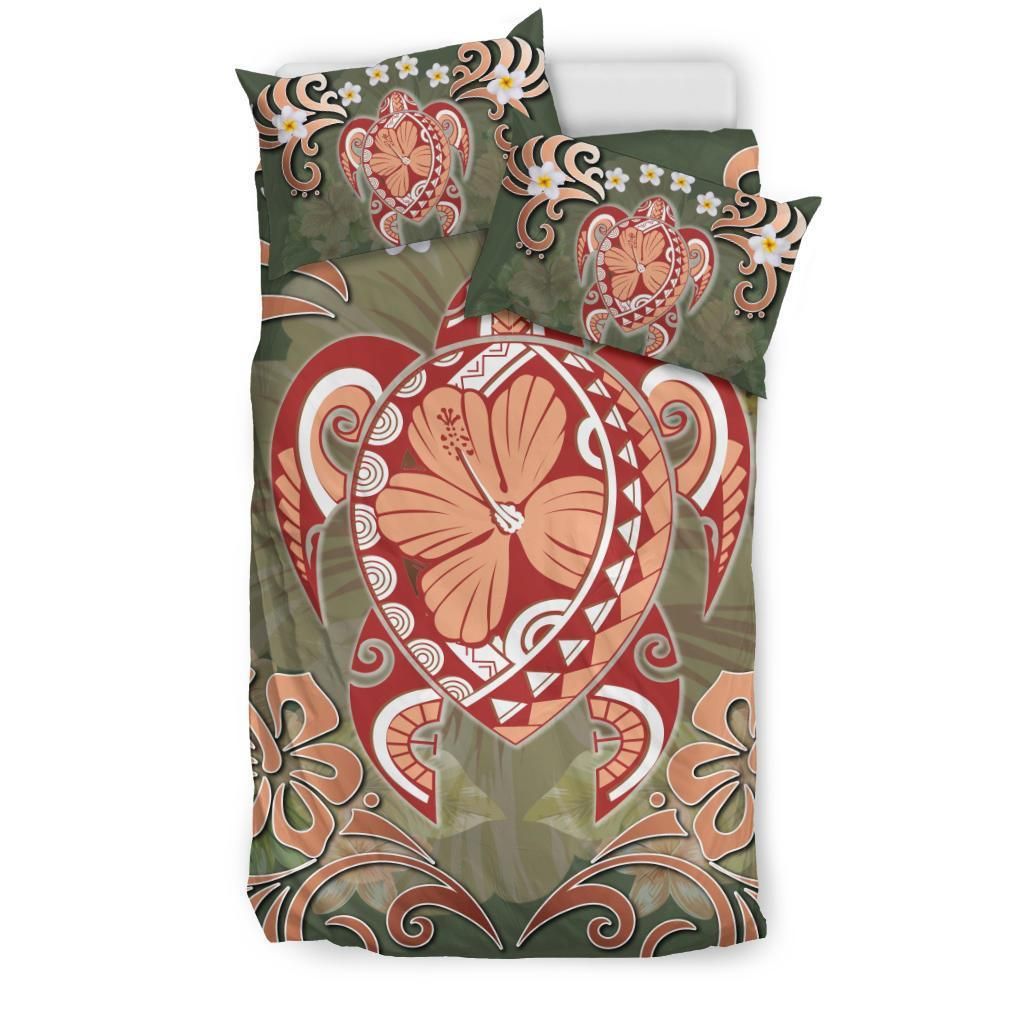 hawaii turtle hibiscus plumeria jessi style duvet cover bedding set 5246